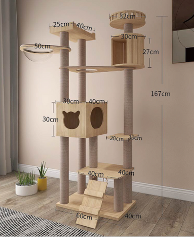 PVC pole Imaginative Astro Wonder Cat Condo Solid Wood